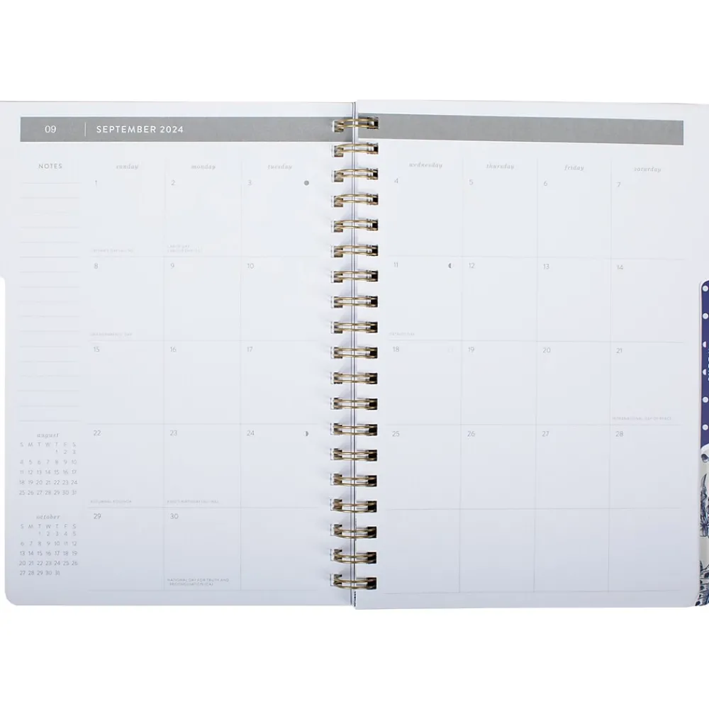 Academic Planners|Fringe 2024-2025 Chinoiserie 7.5" x 10.25" Academic Weekly & Monthly Planner, Paper Cover, White/Navy Blue (529301FSC)