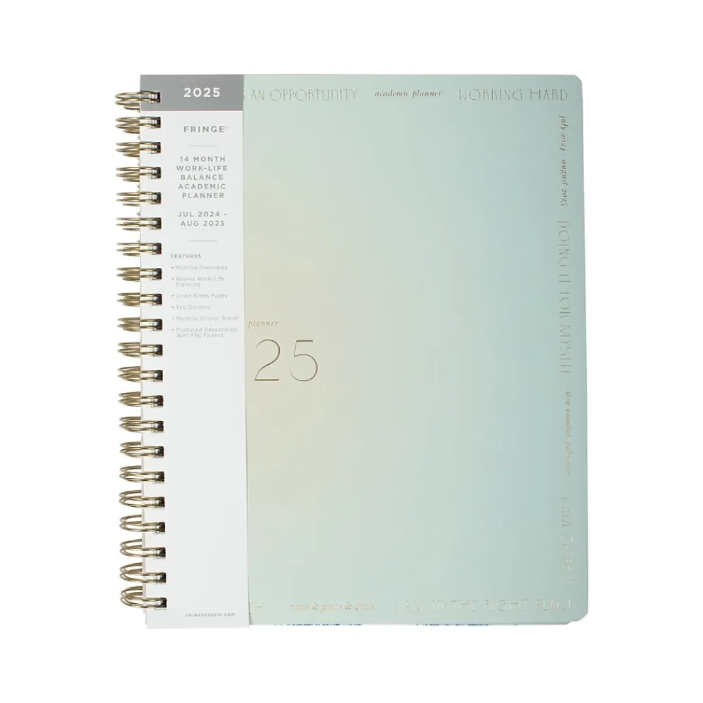 Academic Planners|Fringe 2024-2025 Manifesting 8.75" x 11" Academic Weekly & Monthly Planner, Paper Cover, Aquamarine Blue (825011FSC)