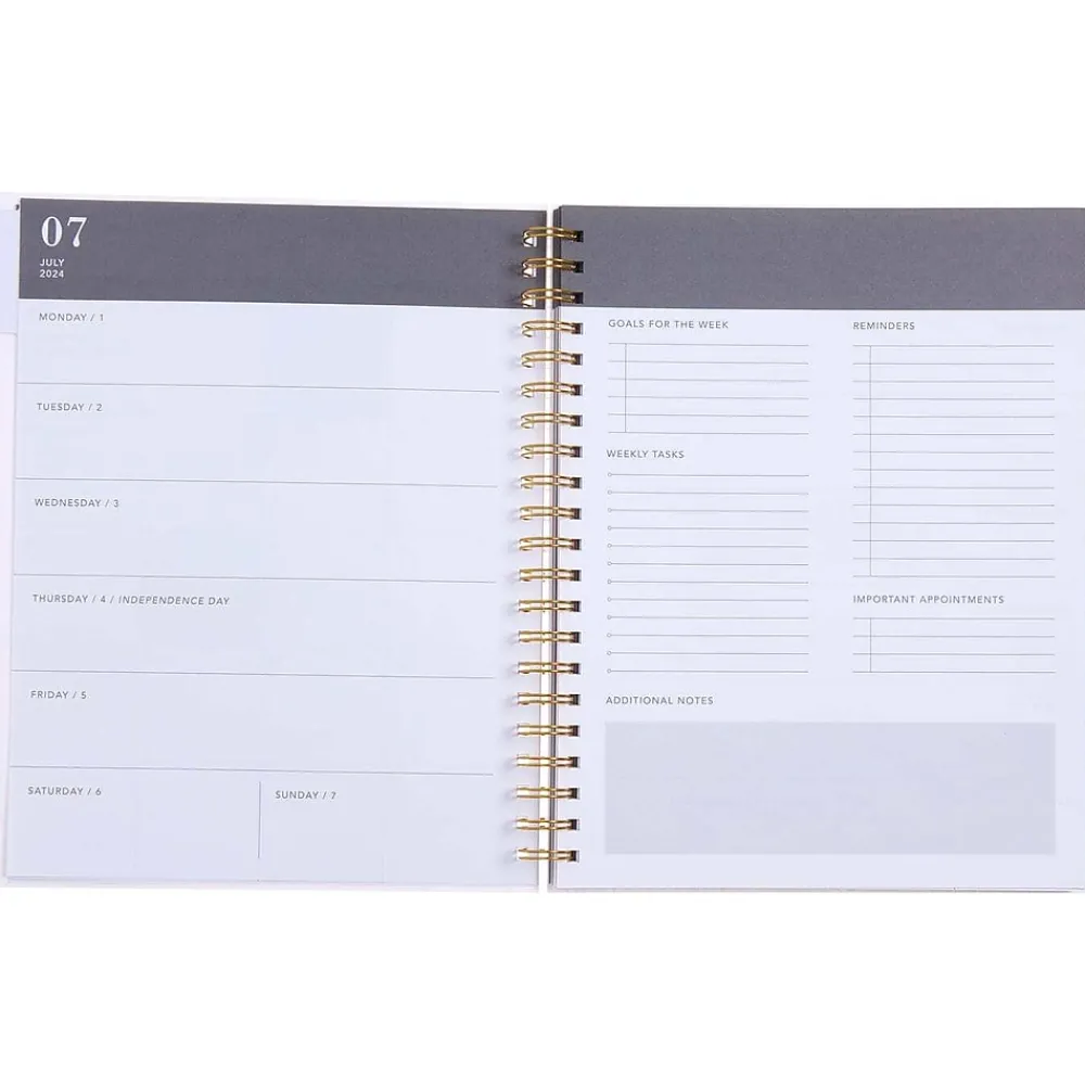 Academic Planners|Gartner Studios 2024-2025 Pink Palm Tree 9.13" x 11.3" Academic Weekly & Monthly Planner, Plastic Cover, Pink (175671)