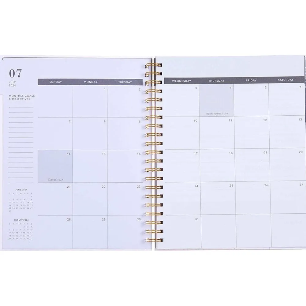 Academic Planners|Gartner Studios 2024-2025 Pink Palm Tree 9.13" x 11.3" Academic Weekly & Monthly Planner, Plastic Cover, Pink (175671)
