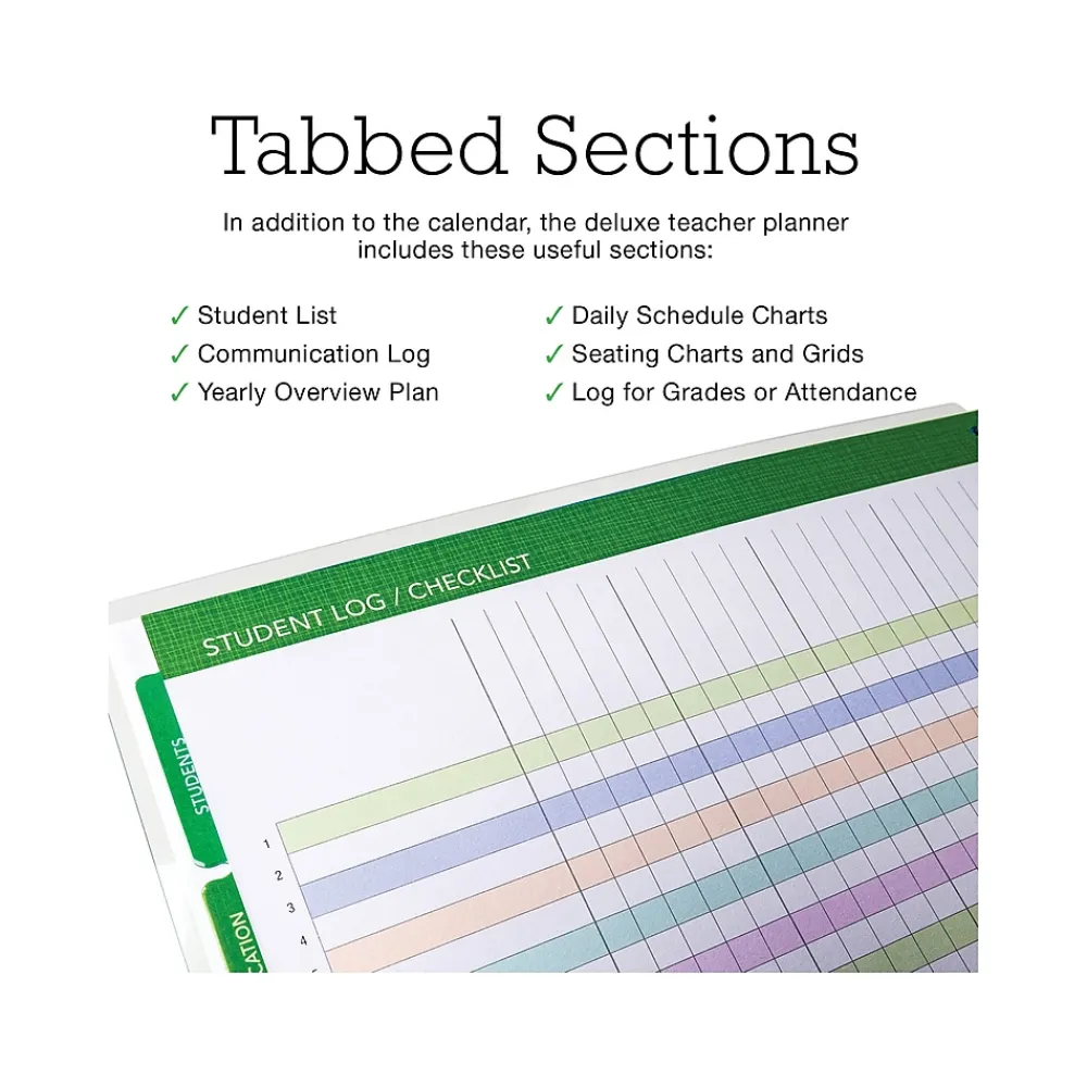 Academic Planners|Global Printed Products 2024-2025 Spring Floral 8.5" x 11" Academic Weekly & Monthly Teacher Planner, Plastic Cover