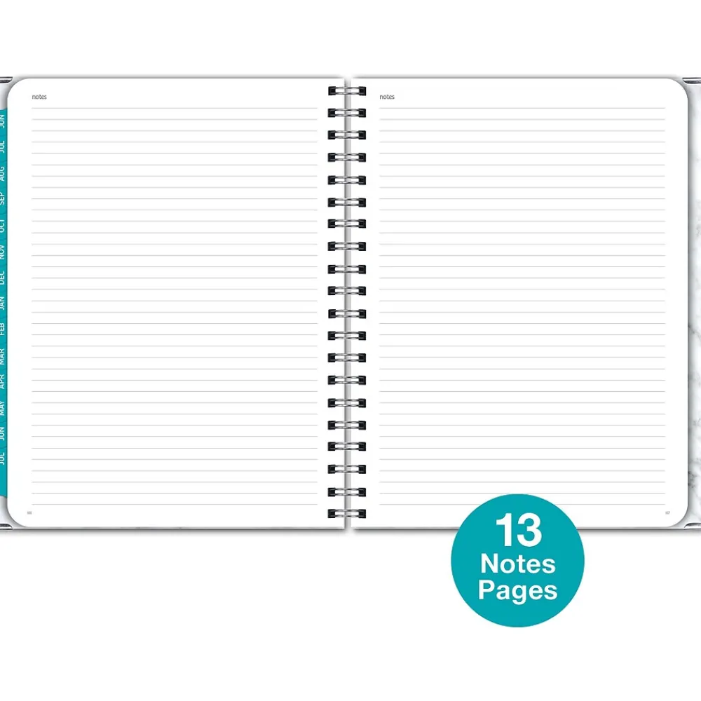 Academic Planners|Global Printed Products 2024-2025 Marble 8.5" x 11" Academic Weekly & Monthly Planner, Paper Cover, Gray/White