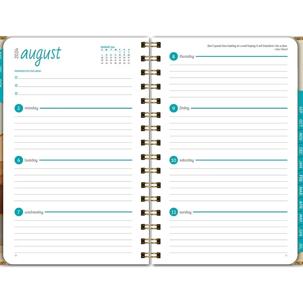 Academic Planners|Global Printed Products 2024-2025 Golden Desert 5.5" x 8" Academic Weekly & Monthly Planner, Paper Cover, Multicolor