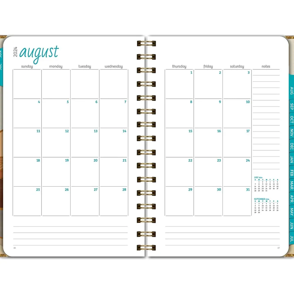 Academic Planners|Global Printed Products 2024-2025 Golden Desert 5.5" x 8" Academic Weekly & Monthly Planner, Paper Cover, Multicolor