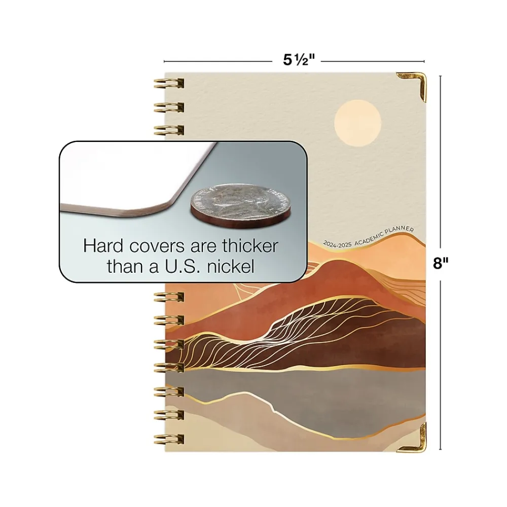 Academic Planners|Global Printed Products 2024-2025 Golden Desert 5.5" x 8" Academic Weekly & Monthly Planner, Paper Cover, Multicolor