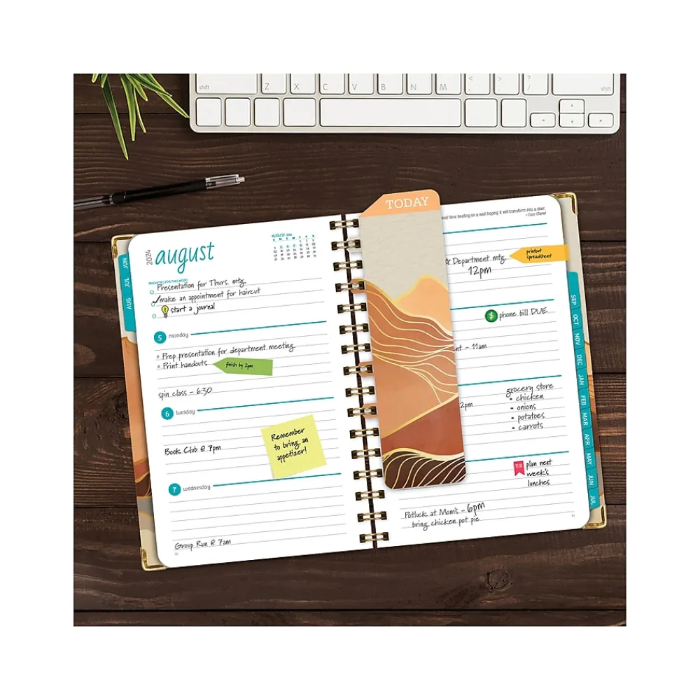 Academic Planners|Global Printed Products 2024-2025 Golden Desert 5.5" x 8" Academic Weekly & Monthly Planner, Paper Cover, Multicolor