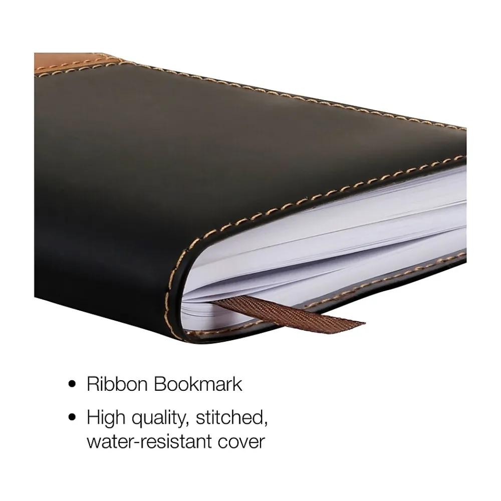 2025 Planners|Global Printed Products 2025 8" x 10" Weekly & Monthly Planner, Faux Leather Cover, Black/Brown (SPLS25-BRN810)