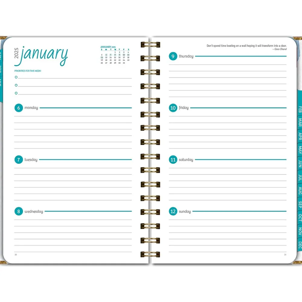 2025 Planners|Global Printed Products 2025 5.5" x 8" Weekly & Monthly Planner, Paperboard Cover, Multicolor (SPLS25-58-33)