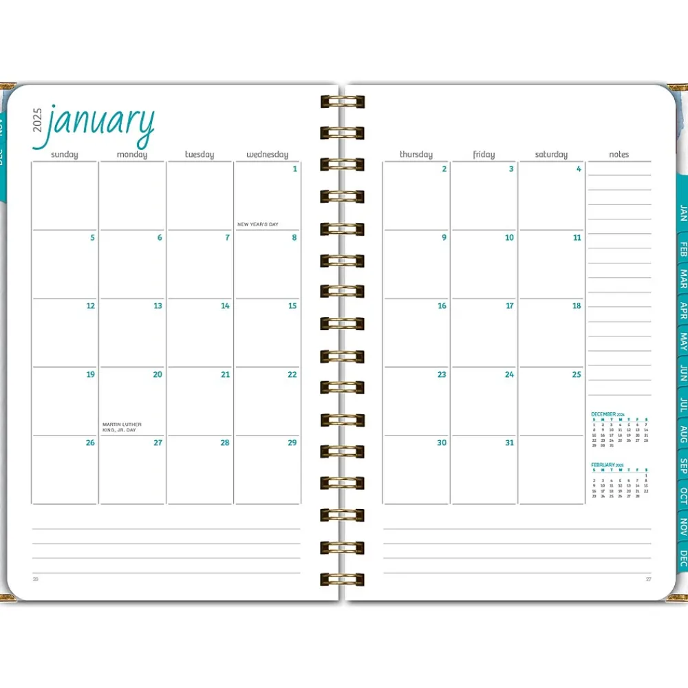 2025 Planners|Global Printed Products 2025 5.5" x 8" Weekly & Monthly Planner, Paperboard Cover, Multicolor (SPLS25-58-33)