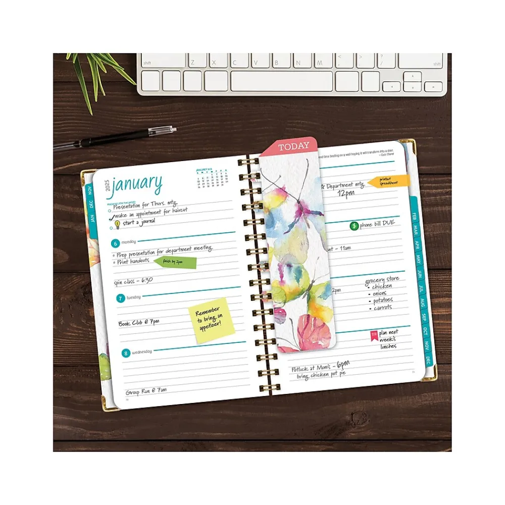 2025 Planners|Global Printed Products 2025 5.5" x 8" Weekly & Monthly Planner, Paperboard Cover, Multicolor (SPLS25-58-33)
