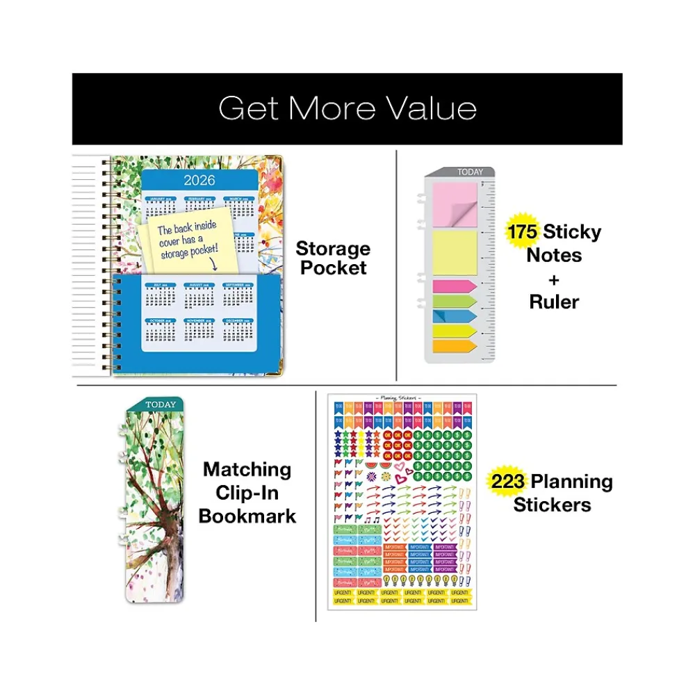 2025 Planners|Global Printed Products 2025 8.5" x 11" Weekly & Monthly Planner, Paper Cover, Multicolor (SPLS25-8511-20)