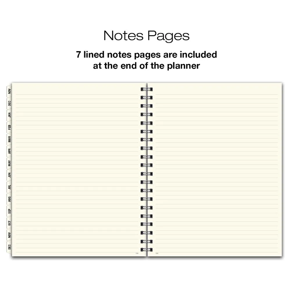 2025 Planners|Global Printed Products 2025 8.5" x 11" Weekly & Monthly Planner, Plastic Cover, Black/Gold (SPLS25-8511-F)