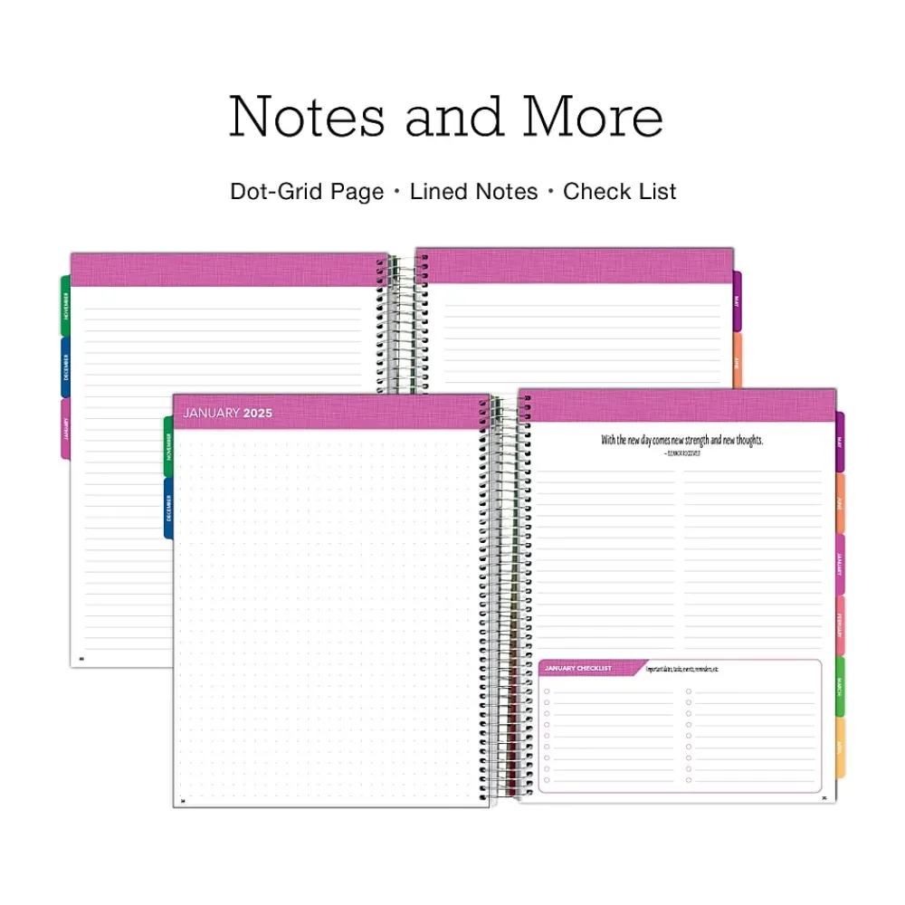 2025 Planners|Global Printed Products 2025 8.5" x 11" Weekly & Monthly Planner, Plastic Cover, Multicolor (SPLS25-DCY-6)