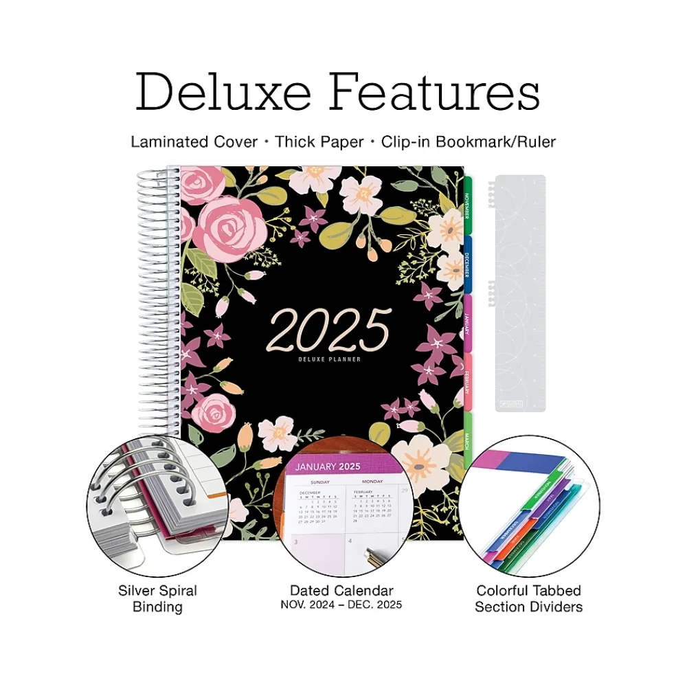 2025 Planners|Global Printed Products 2025 8.5" x 11" Weekly & Monthly Planner, Plastic Cover, Multicolor (SPLS25-DCY-6)