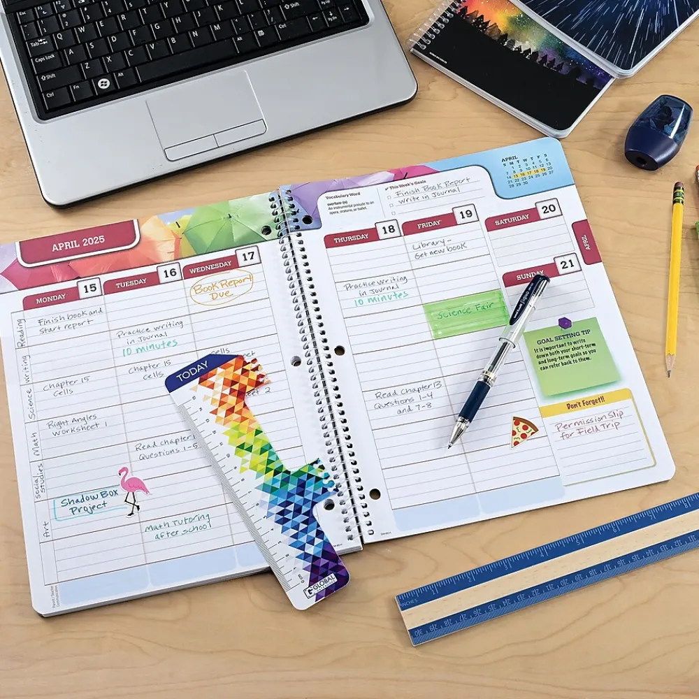Academic Planners|Global Printed Products 2024-2025 8.5" x 11" Academic Year Planner, Paper Cover, Multicolor (AY24SM851103-CP)