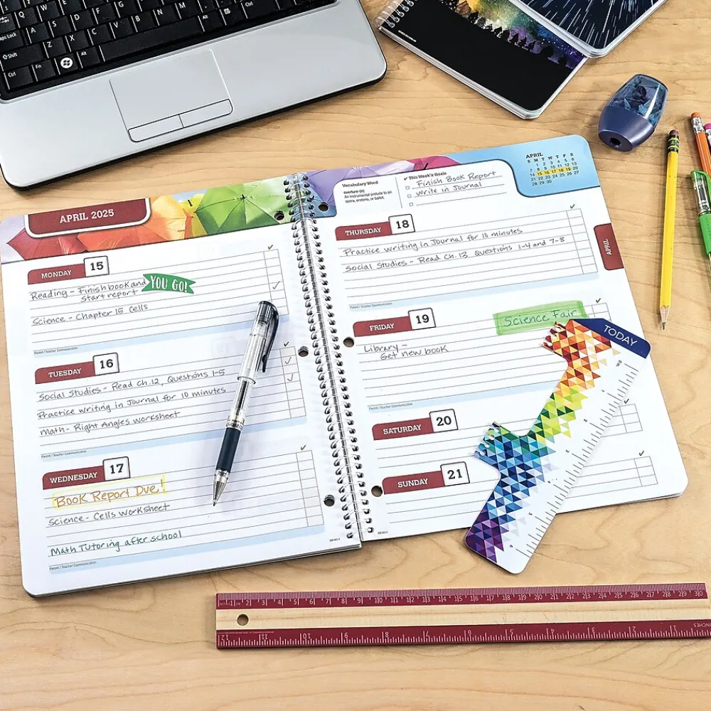 Academic Planners|Global Printed Products 2024-2025 8.5" x 11" Academic Year Planner, Paper Cover, Multicolor (AY24SB851101-CP)