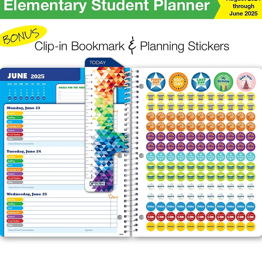 Academic Planners|Global Printed Products 2024-2025 8.5" x 11" Academic Year Planner, Paper Cover, Multicolor (AY24EB851102-CP)