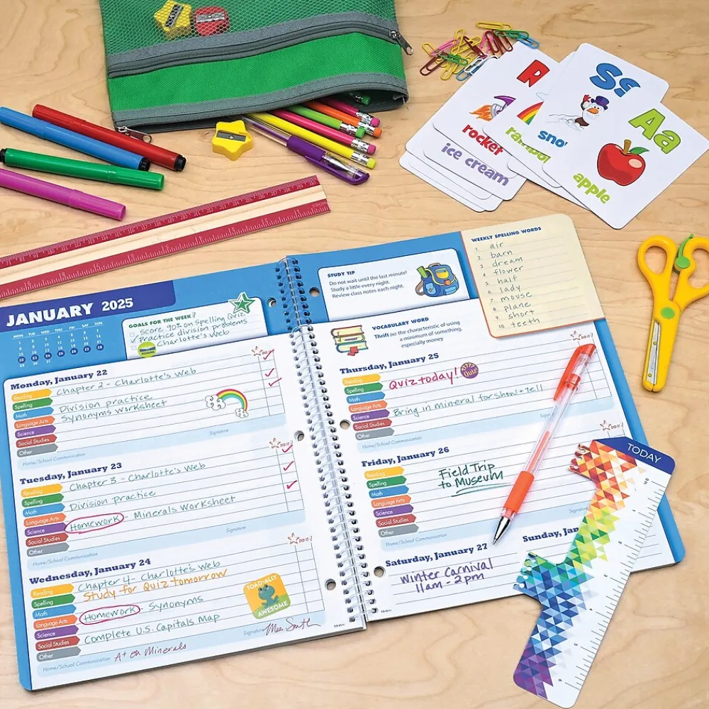 Academic Planners|Global Printed Products 2024-2025 8.5" x 11" Academic Year Planner, Paper Cover, Multicolor (AY24EB851102-CP)