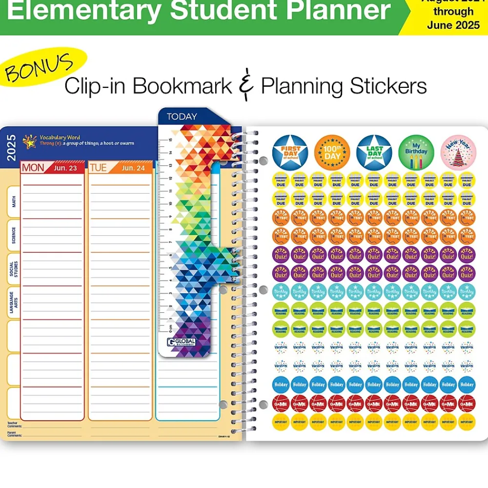 Academic Planners|Global Printed Products 2024-2025 8.5" x 11" Academic Year Planner, Paper Cover, Multicolor (AY24EM851101-CP)