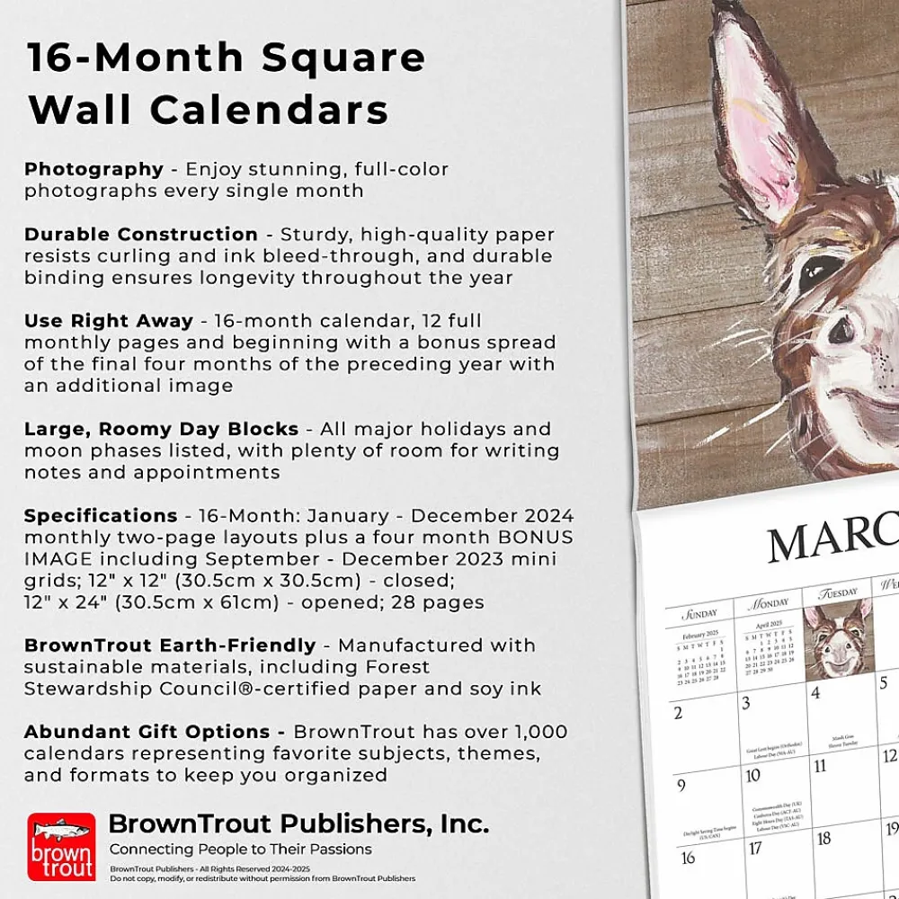 2025 Calendars|Hopper Studios 2025 Barnyard Friends 12" x 12" Monthly Wall Calendar (9781773728100)
