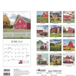 2025 Calendars|BrownTrout 2025 Hopper Studios Beckoning Barns 12" x 24" Monthly Square Wall Calendar, (9781773728117)