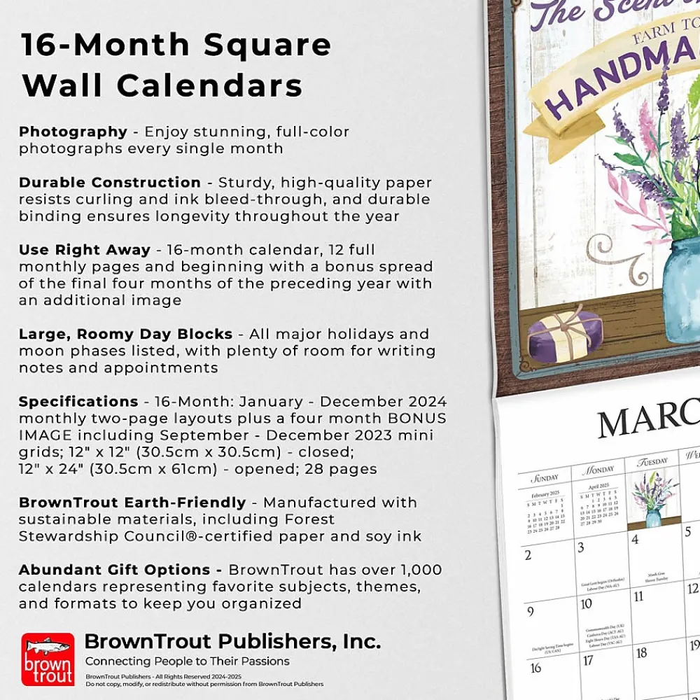 2025 Calendars|Hopper Studios 2025 Farmer's Market 12" x 12" Monthly Wall Calendar (9781773728148)