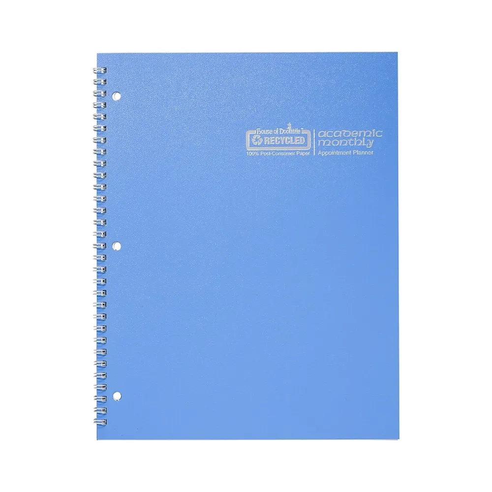 Academic Planners|House of Doolittle 2024-2025 8.5" x 11" Academic Monthly Planner, Leatherette Cover, Bright Blue (26308-25)