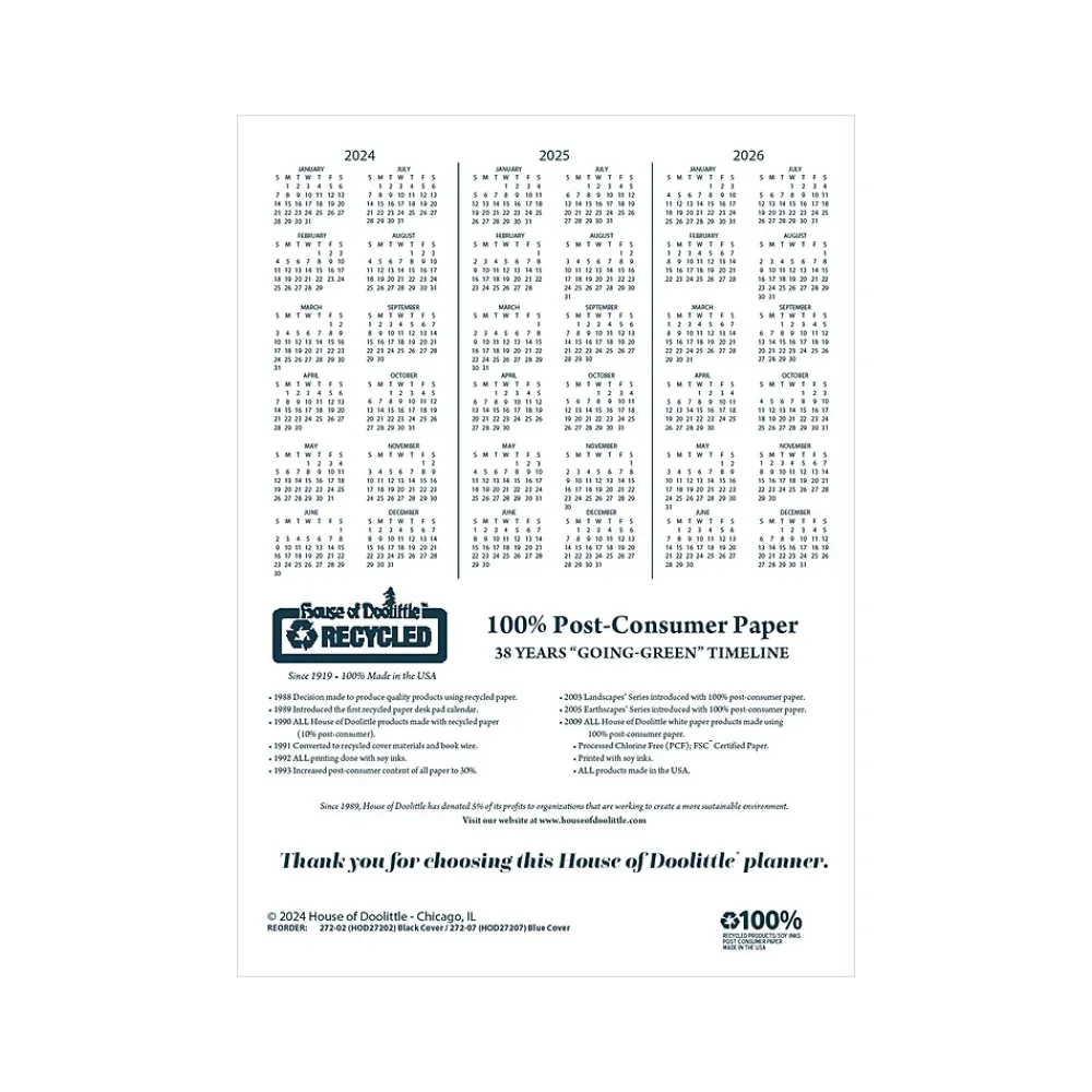 Academic Planners|House of Doolittle 2024-2025 8.5" x 11" Academic Weekly Appointment Book, Leatherette Cover, Black (257202-25)
