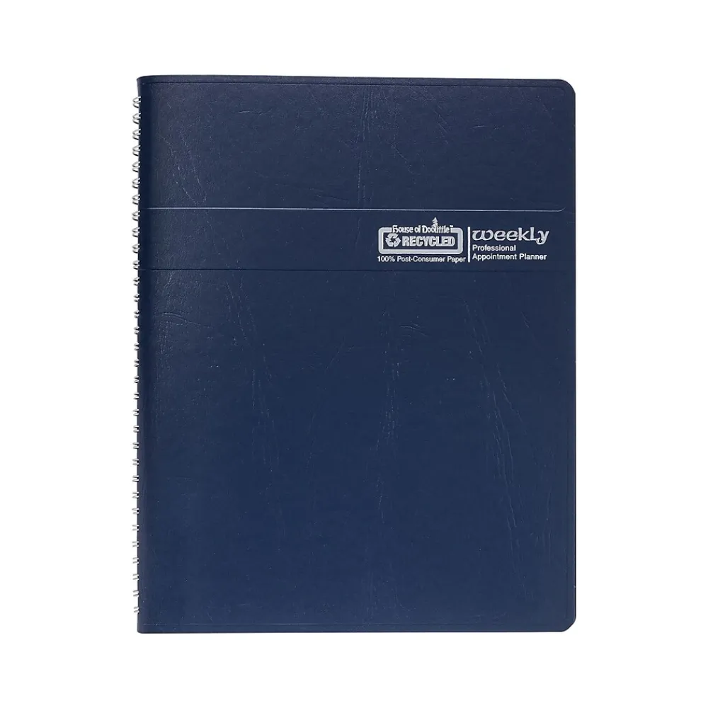 2025 Planners|House of Doolittle 2025 Professional 8.5" x 11" Weekly Appointment Book, Faux Leather Cover, Blue (27207-25)