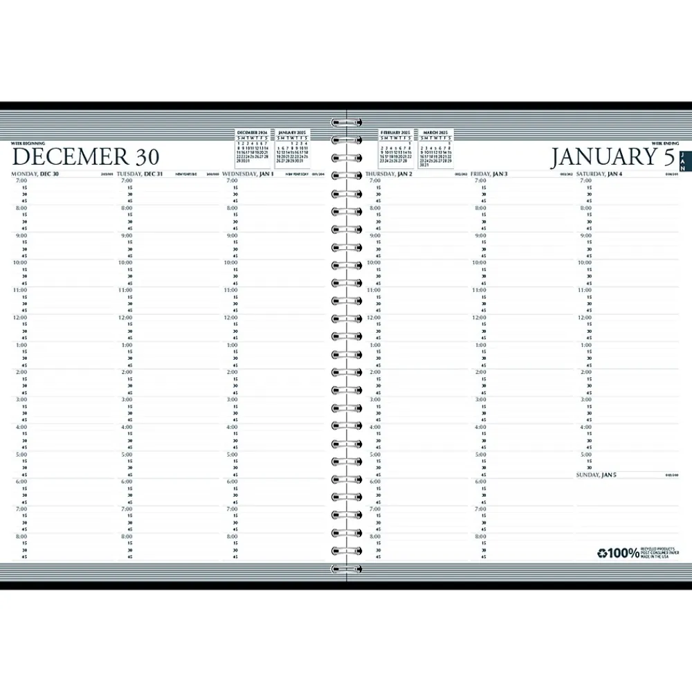 2025 Planners|House of Doolittle 2025 Professional 8.5" x 11" Weekly Appointment Book, Faux Leather Cover, Blue (27207-25)