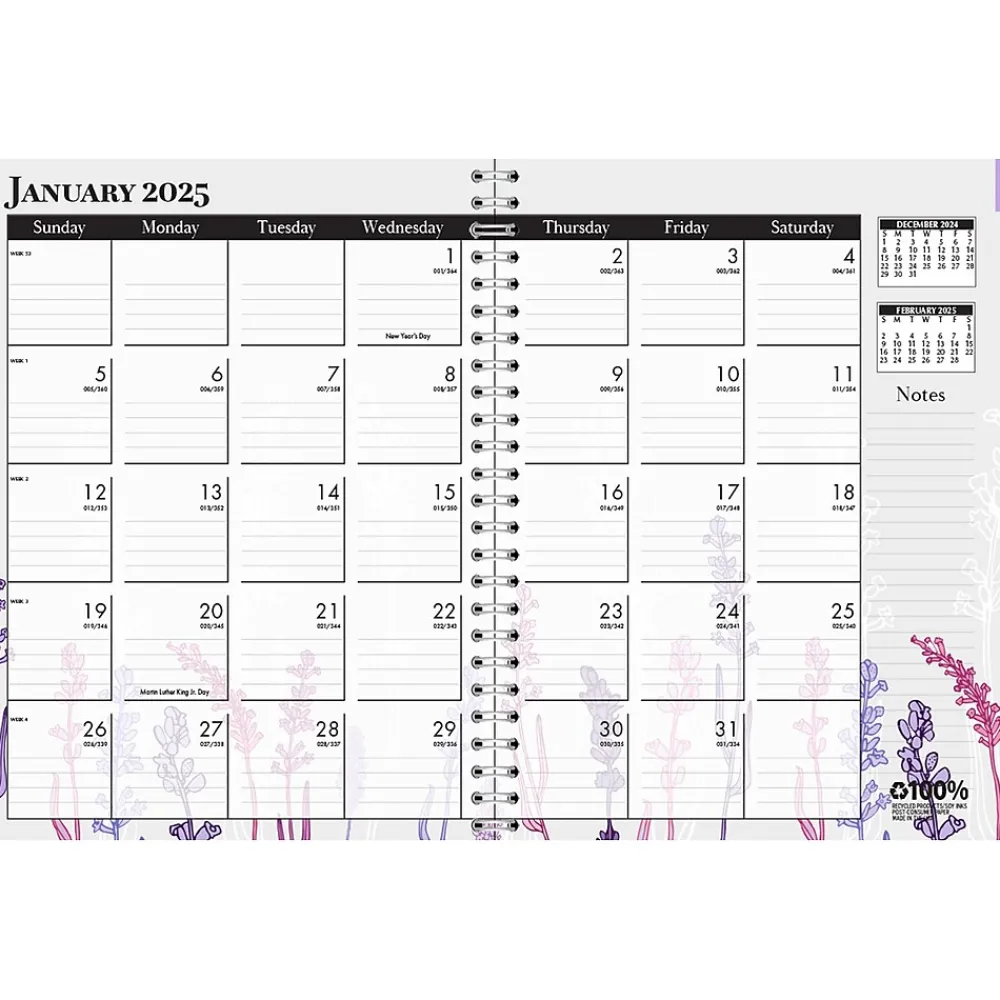 2025 Planners|House of Doolittle 2025 Wild Flower 8.5" x 11" Weekly & Monthly Planner, Paperboard Cover, Multicolor (28774-25)