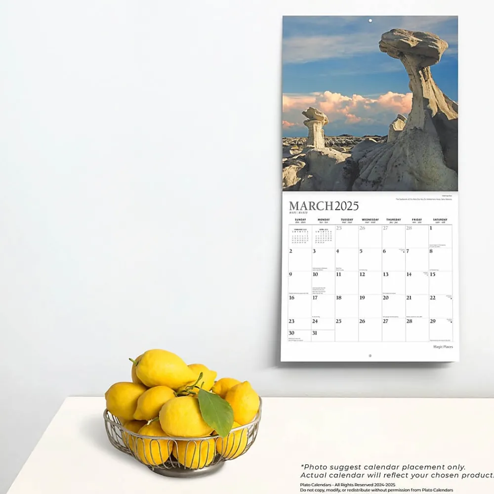 2025 Calendars|Plato 2025 Magic Places 12" x 12" Monthly Square Wall Calendar (9781975478896)