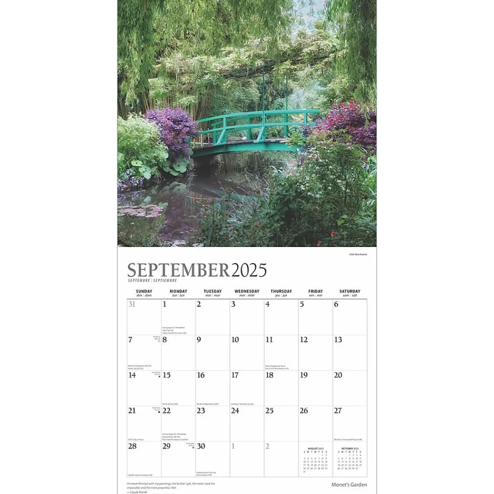 2025 Calendars|Plato 2025 Monet's Garden 12" x 12" Monthly Wall Calendar (9781975480752)