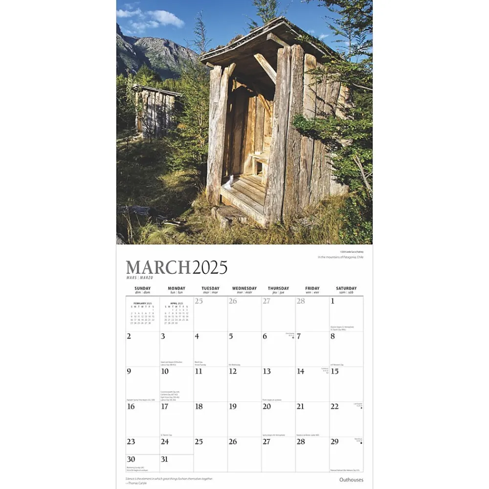 2025 Calendars|Plato 2025 Outhouses 12" x 12" Monthly Wall Calendar (9781975478773)