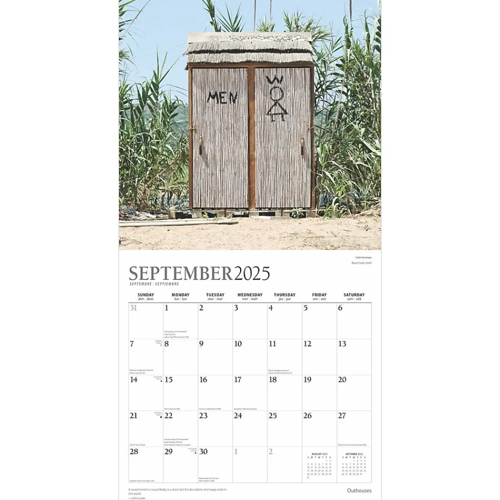 2025 Calendars|Plato 2025 Outhouses 12" x 12" Monthly Wall Calendar (9781975478773)