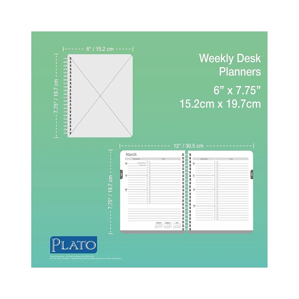 Academic Planners|Plato 2024-2025 Seaside Currents 6" x 7.75" Academic & Calendar Weekly Planner, Paperboard Cover, Multicolor (9781975480424)