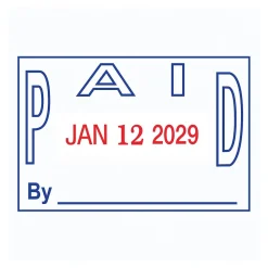 Stamps & Stamp Pads|2000 Plus 2-Color Paid Dater, Blue and Red Ink (011033)