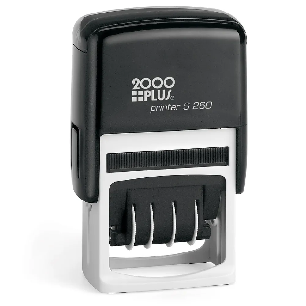 Stamps & Stamp Pads|2000 Plus 4-in-1 Date Stamp, Blue and Red Ink (011098)