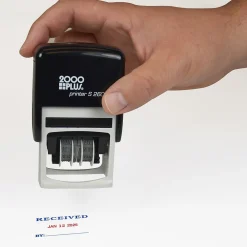 Stamps & Stamp Pads|2000 Plus Printer S 260 Faxed, Paid, Received, Entered Rectangle Date Stamps, Blue and Red Ink (065005)