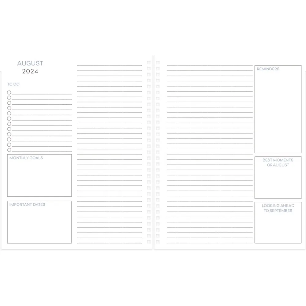 Academic Planners|Punch Studio 2024-2025 9.5" x 11.5" Academic Monthly Planner, Paper Cover, Blue Multicolor (79142)