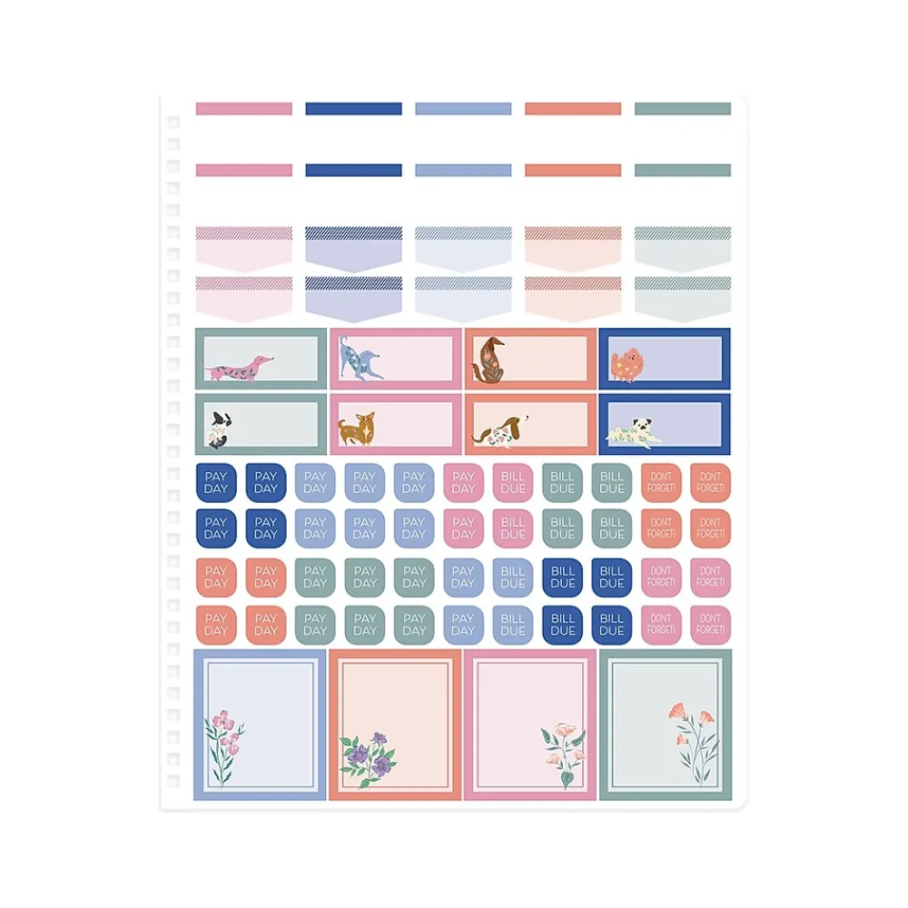 Academic Planners|Punch Studio 2024-2025 9.5" x 11.5" Academic Monthly Planner, Paper Cover, Blue Multicolor (79142)