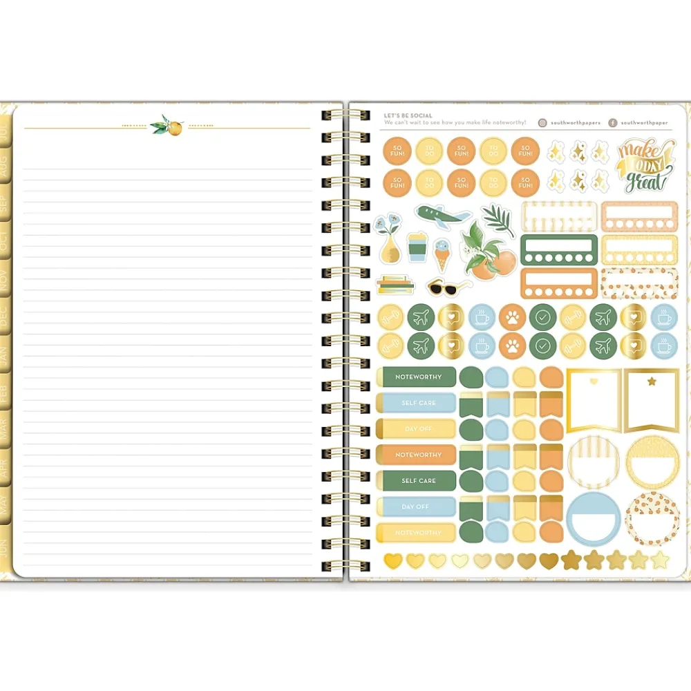 Academic Planners|Southworth 2024-2025 Rustic Citrus Wreath 8.5" x 11" Academic Weekly & Monthly Planner, Multicolor (91367)