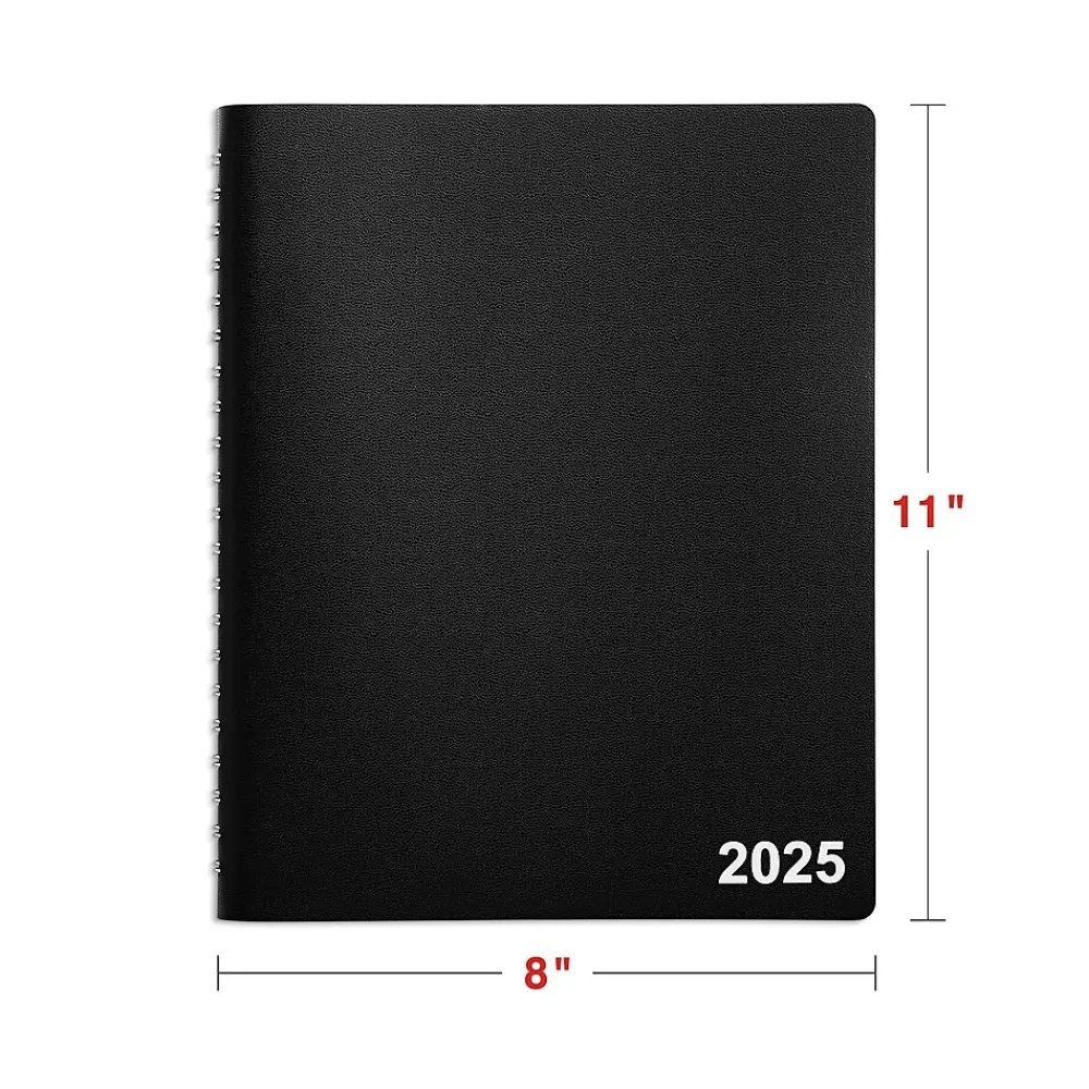 2025 Planners|Staples 2025 8" x 11" Daily Appointment Book, Black (ST58453-25)