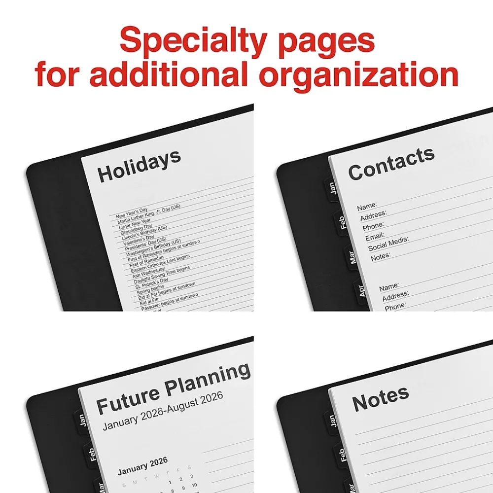 2025 Planners|Staples 2025 8" x 11" Daily Appointment Book, Black (ST58453-25)