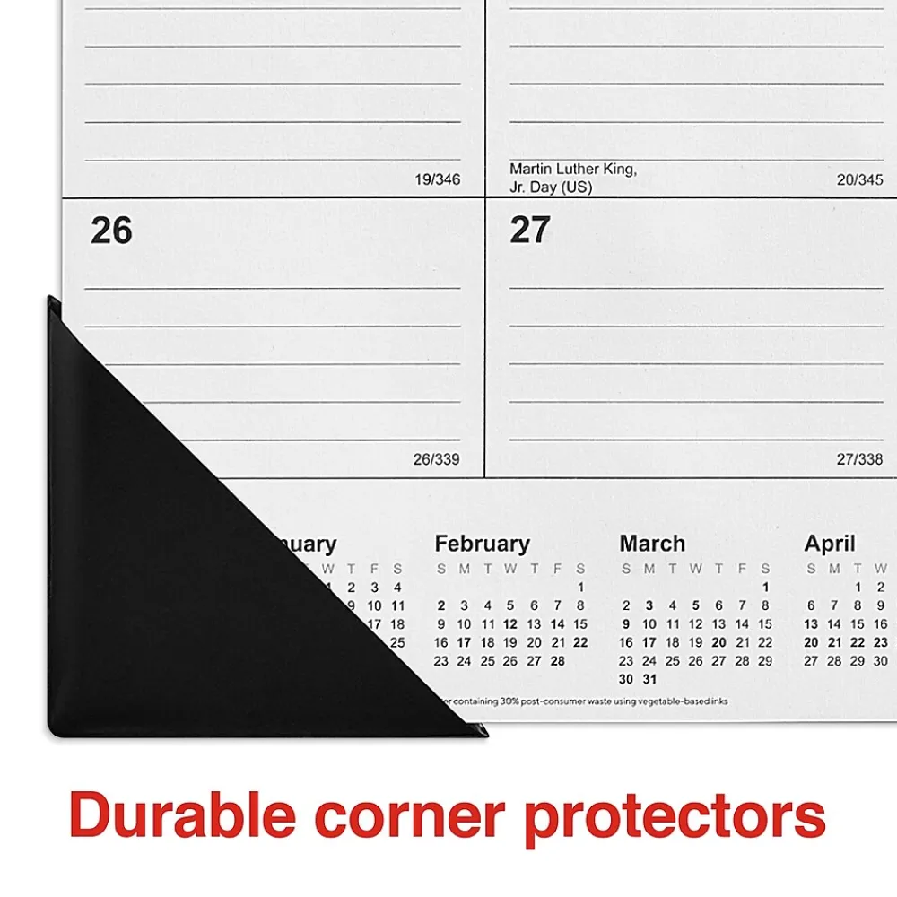 2025 Calendars|Staples 2025 22" x 17" Desk Pad Calendar, (ST59700-25) Navy