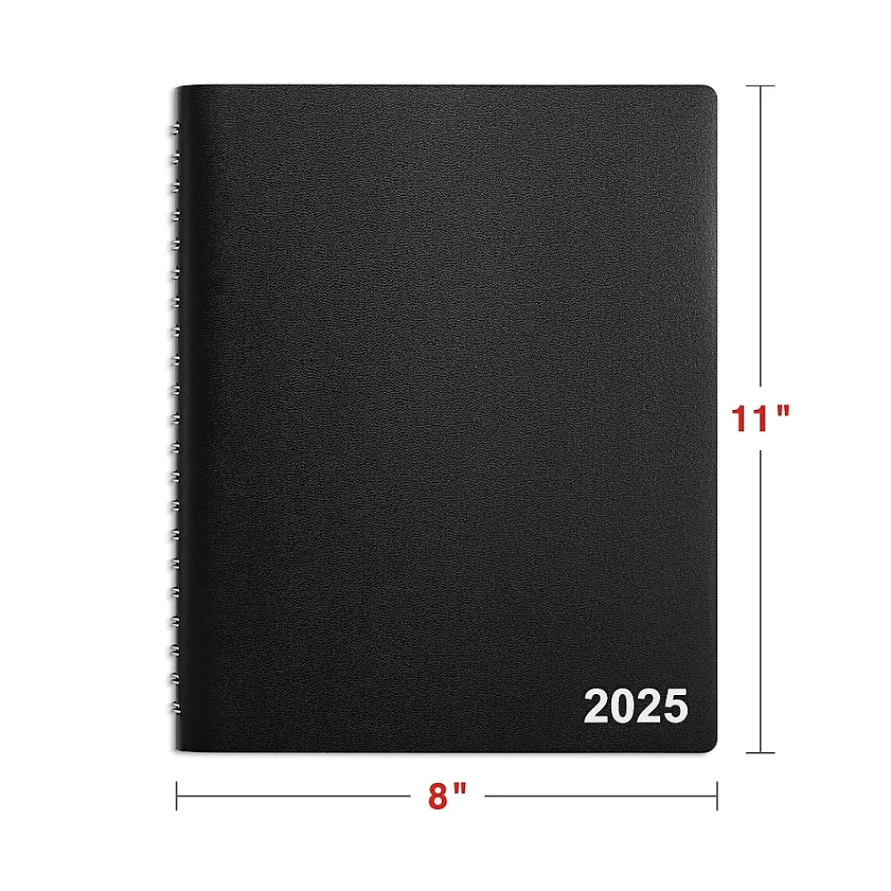 2025 Planners|Staples 2025 8" x 11" Four-Person Daily Appointment Book, Black (ST58479-25)