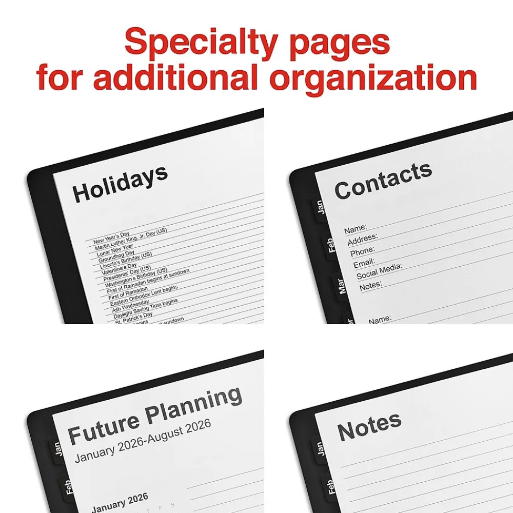 2025 Planners|Staples 2025 8" x 11" Monthly Planner, (TR52184-25) Black