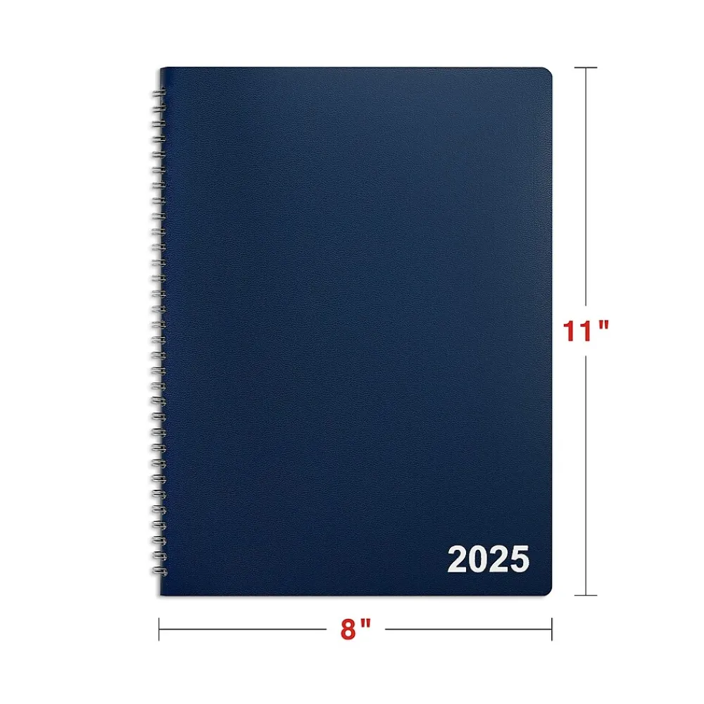 2025 Planners|Staples 2025 8" x 11" Monthly Planner, (ST58476-25) Navy