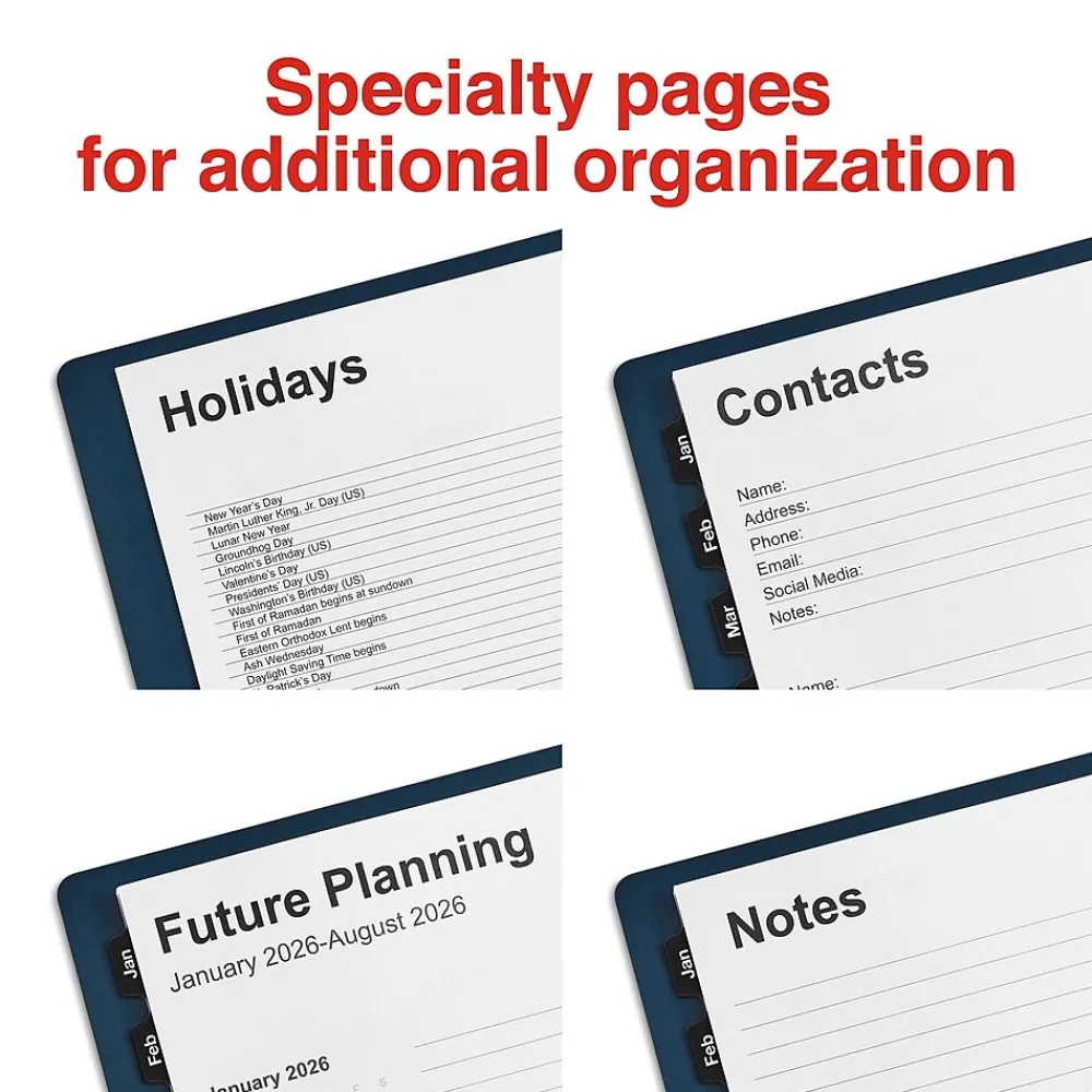 2025 Planners|Staples 2025 8" x 11" Monthly Planner, (ST58476-25) Navy