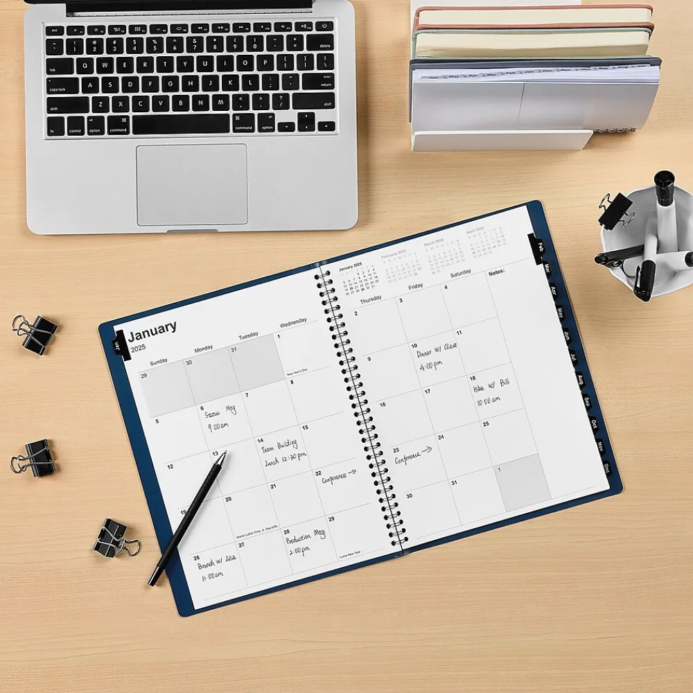 2025 Planners|Staples 2025 8" x 11" Monthly Planner, (ST58476-25) Navy